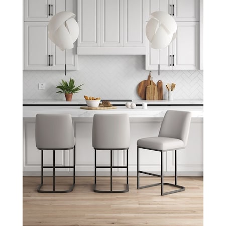 Manhattan Comfort Serena Counter Stool in Light Grey, 3PK 3-CS017-LG